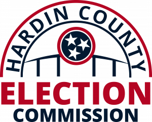 The red, white, and blue version of the Hardin County Election Commission website on a transparent background.